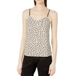 The Limited Women's Black White Polka Dot V-Neck Spaghetti Strap Tank Top Large